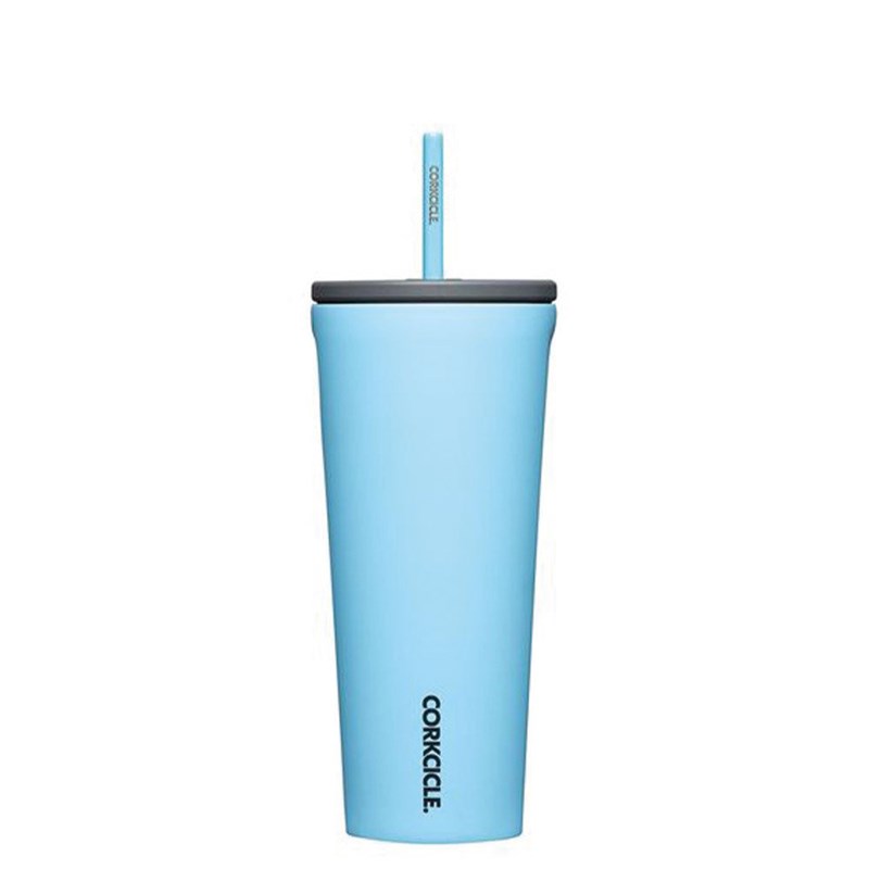 Corkcicle - Gobelet isotherme avec paille 71cl -bleu