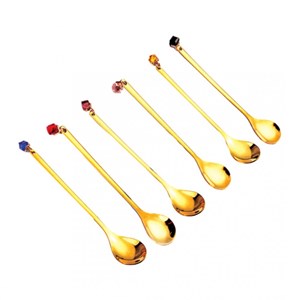 Cuillères dorées avec diamants-lot de 6