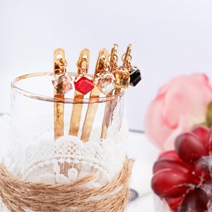 Cuillères dorées avec diamants-lot de 6