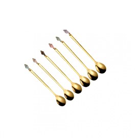 Cuillères dorées coquillages-lot de 6