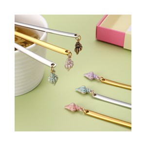 Cuillères dorées coquillages-lot de 6