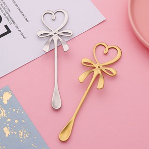 Cuillères dorées coeur - lot de 2