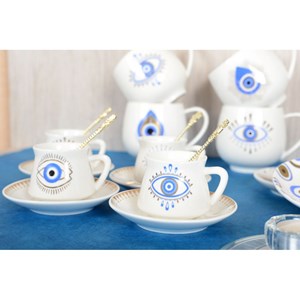 Tasses et sous-tasses chance - lot de 4