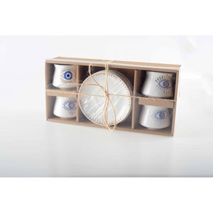 Tasses et sous-tasses chance - lot de 4