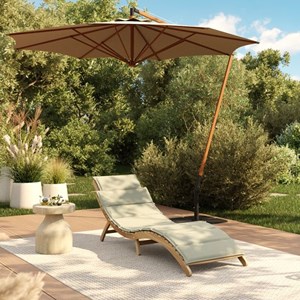 Chaise longue en bois kos vert kaki
