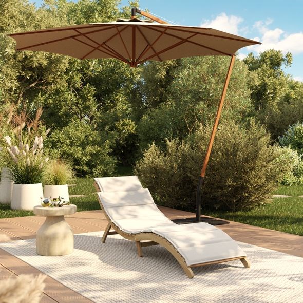 Beau Rivage - Chaise longue en bois kos gris clair