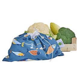 Sac à salade poissons bleu