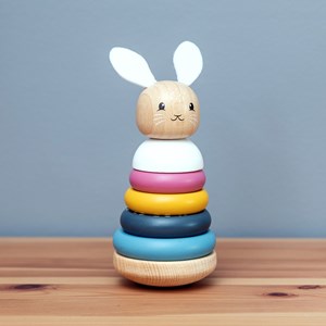 Anneaux empilables en bois pour lapins