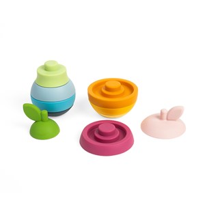 Pomme et poire empilables en silicone