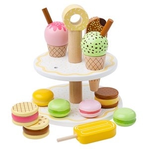 Ensemble de friandises sucrées en bois