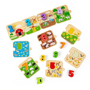 Puzzle de tuiles de ferme en bois 1-10