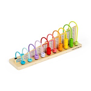 Boulier de comptage arc-en-ciel en bois