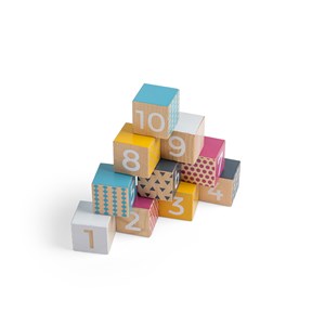 10 blocs de chiffres en bois