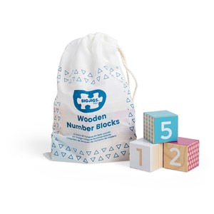 10 blocs de chiffres en bois