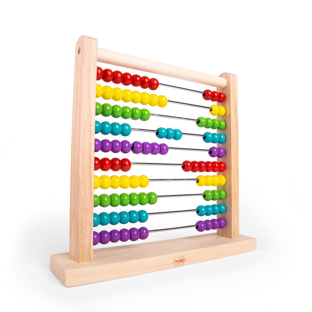 Boulier Voyage Small Foot 10848 – 5 Rangées De 10 Perles – Bois Certifié FSC – Apprendre à Compter Dès 6 Ans