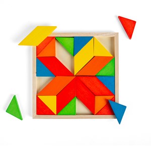 Plateau mosaïque en bois 24 pièces