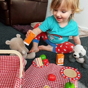 Panier pique-nique et nourriture simulée