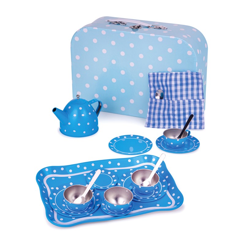 Bigjigs Toys - Service à thé à pois bleus