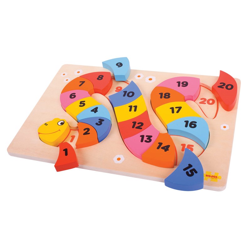 Puzzle de comptage de serpents en bois