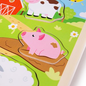 Puzzle de sons de ferme en bois
