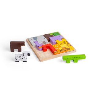 Puzzle de blocs d'animaux en bois