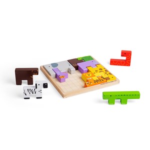 Puzzle de blocs d'animaux en bois