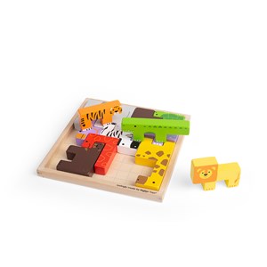 Puzzle de blocs d'animaux en bois