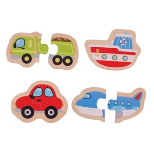 4 x puzzles 2 pièces - transports