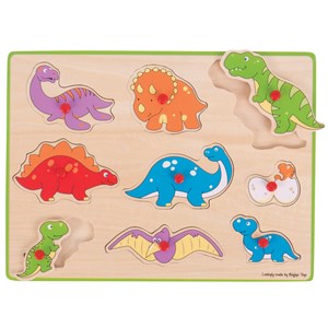Puzzle à soulever en bois - dinosaures