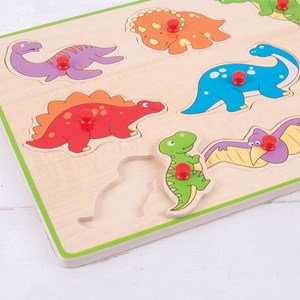 Puzzle à soulever en bois - dinosaures