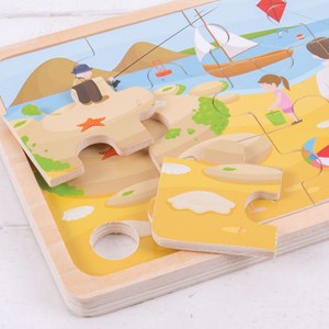 Puzzle de scène de bord de mer en bois