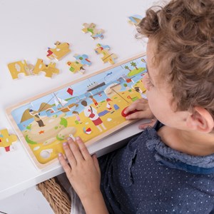 Puzzle de scène de bord de mer en bois