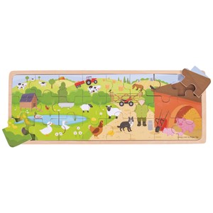 Puzzle de scène de ferme en bois