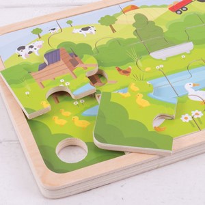 Puzzle de scène de ferme en bois