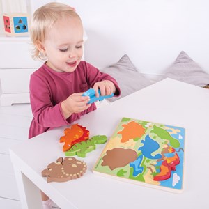 Gros puzzle de dinosaures à soulever