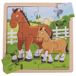 Puzzle cheval et poulain en bois