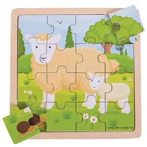 Puzzle mouton et agneau en bois