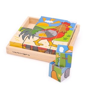 Puzzle cube de ferme en bois