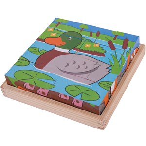 Puzzle cube de ferme en bois