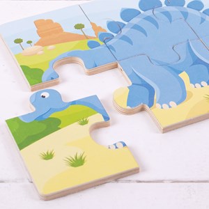 3 puzzles dinosaures en bois