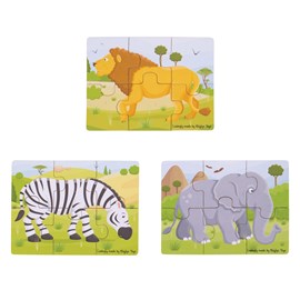 3 puzzles safari en bois 3