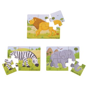 3 puzzles safari en bois 3