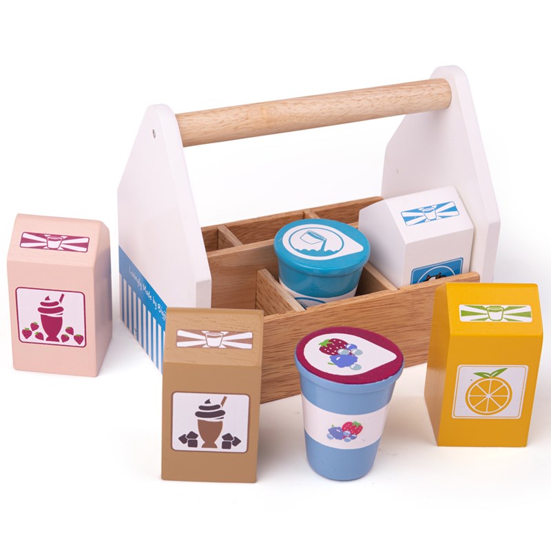 Bigjigs Toys - Caisse de produits laitiers en bois