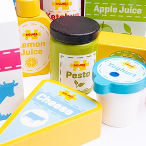 Ensemble d'épicerie réfrigérée en bois