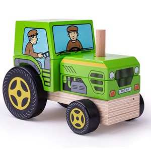 Jouet de tracteur empilable en bois