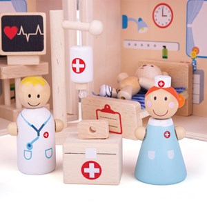Mini ensemble de jeu d'hôpital en bois