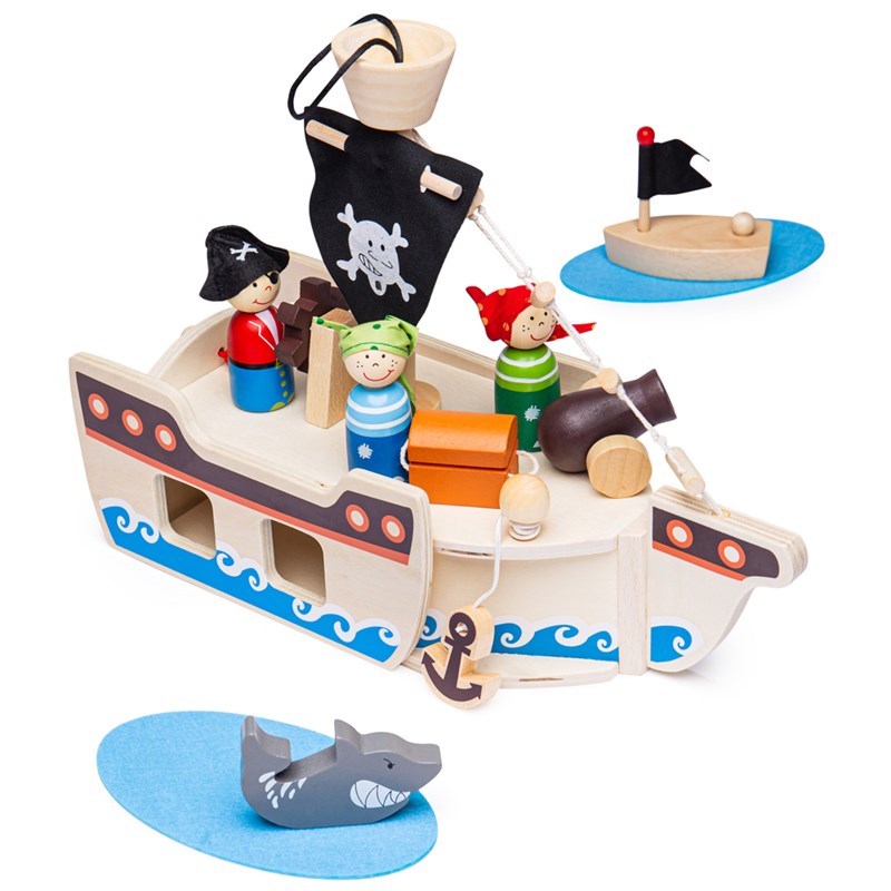 Bigjigs Toys - Mini coffret de jeu bateau pirate