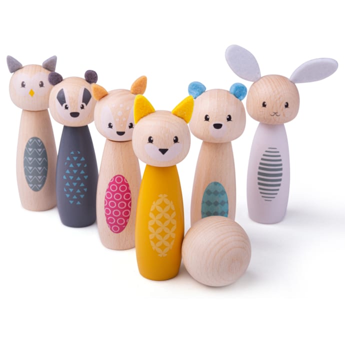 Jeu De Quilles Animaux Pour Enfants - 6 Quilles Numérotées + 2 Boules - Jeu D'intérieur