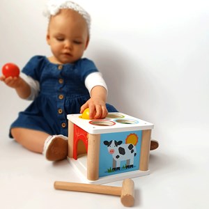 Jouet de boule de claquette en bois