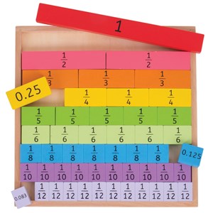 Jouet de plateau de fractions en bois
